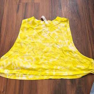 Lululemon Athletica Yellow Tie-Dye Crop Top